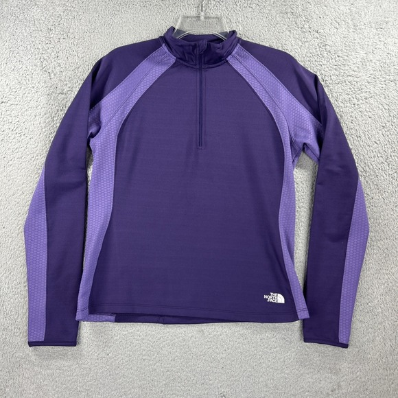 North Face 1/4 Zip Womens Large‎ Purple Flight Series Jacket Running Vapor Wick - Picture 1 of 11